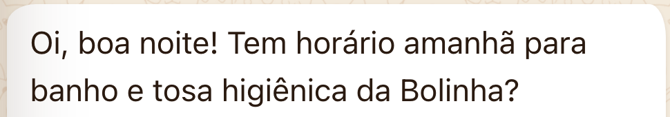 O tutor pergunta pelo WhatsApp.